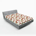 thumbnail image 1 of Ambesonne Fruit Fitted Sheet 2 Pcs Set, Cherry Fruit Pattern, King, White Vermilion Green, 1 of 3