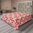 thumbnail image 1 of Ambesonne Fruit Flat Sheet, Whole and Half Sliced Apples, Queen Size, Pale Eggshell Multicolor, 1 of 1