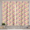 thumbnail image 1 of Ambesonne Fruit Kitchen Curtains, Colorful Sliced Apples Print, 55"x24", Multicolor, 1 of 3
