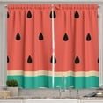 thumbnail image 1 of Ambesonne Fruit Kitchen Curtains, Minimalistic Watermelon Art, 55"x45", Jade Green Scarlet Black, 1 of 3