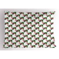 thumbnail image 1 of Ambesonne Fruit Pillow Sham, Abstract Raspberries Summer, 26" X 20", Hot Pink White Green, 1 of 2