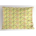 thumbnail image 1 of Ambesonne Fruit Pillow Sham, Apple Plum Pear Waves, 26" X 20", Multicolor, 1 of 2