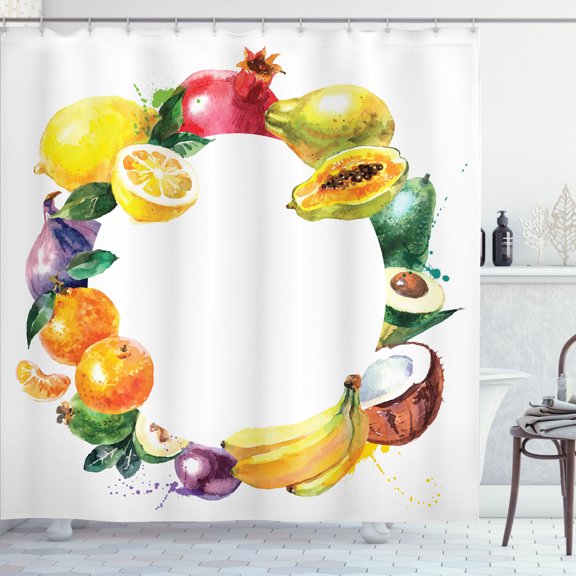 Ambesonne Fruit Shower Curtain, Nature Food Vegetables, 69"Wx84"L, Multicolor