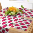 thumbnail image 1 of Ambesonne Fruit Table Runner & Placemats, Repetitive Raspberries Design, Placemat 4 pcs + Runner 16"x90", Dark Pink Forest Green, 1 of 2