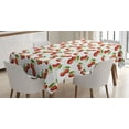 thumbnail image 1 of Ambesonne Fruit Tablecloth Rectangular Table Cover, Cherry Fruit Pattern, 52"x70", White Vermilion Green, 1 of 3