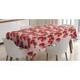 thumbnail image 1 of Ambesonne Fruit Tablecloth Rectangular Table Cover, Juicy Strawberries Summer, 60"x90", Green Pink Red, 1 of 3