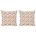 thumbnail image 1 of Ambesonne Fruit Throw Pillow Cover 2 Pack, Cherry Fruit Pattern, 18", White Vermilion Green, 1 of 2