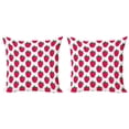 thumbnail image 1 of Ambesonne Fruit Throw Pillow Cover 2 Pack, Repetitive Raspberries Design, 16", Dark Pink Forest Green, 1 of 2