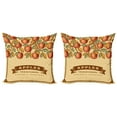thumbnail image 1 of Ambesonne Fruit Throw Pillow Cover 2 Pack, Vintage Apple Harvest, 20", Multicolor, 1 of 5