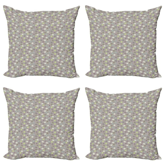 Ambesonne Fruit Throw Pillow Cover 4 Pack, Pastel Sliced Figs, 20", Multicolor