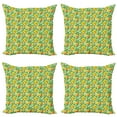 thumbnail image 1 of Ambesonne Fruit Throw Pillow Cover 4 Pack, Ripe Mango Branches, 24", Green Vermilion, 1 of 2