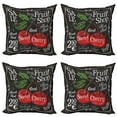 thumbnail image 1 of Ambesonne Fruit Throw Pillow Cover 4 Pack, Sketch Style Ripe Cherry, 20", Multicolor, 1 of 2