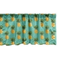 thumbnail image 1 of Ambesonne Fruit Valance Pack of 2, Tropical Pineapple Leaves, 54"X18", Turquoise Yellow, 1 of 4