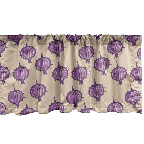 Ambesonne Fruit Window Valance, Simplistic Gooseberries Art, 54" X 12", Pale Fuchsia and Beige