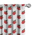 thumbnail image 1 of Ambesonne Fruits Window Curtains, Comic Apples Worms, Each 28" W x 95" L, Olive Green Dark Green, 1 of 4