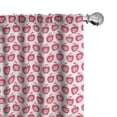 thumbnail image 1 of Ambesonne Fruits 4-Panel Curtains, Doodle Pink Girls Pattern, 56"x63", Dark Coral Pale Pink, 1 of 4