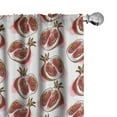 thumbnail image 1 of Ambesonne Fruits Window Curtains, Flowering Pomegranate, Each 28" W x 95" L, Red Umber Rose, 1 of 5