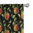 thumbnail image 1 of Ambesonne Fruits Window Curtains, Hand Drawn Tree Branches, Each 28" W x 84" L, Fern Green Red Black, 1 of 5