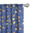 thumbnail image 1 of Ambesonne Fruits Window Curtains, Oranges Lemons Silhouettes, Each 28" W x 84" L, Violet Blue Orange, 1 of 4