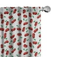 thumbnail image 1 of Ambesonne Fruits Window Curtains, Vibrant Cherries Summer, Each 28" W x 63" L, Hunter Green Coconut, 1 of 5