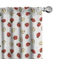 thumbnail image 1 of Ambesonne Fruits Window Curtains, Vibrant Fruit Slices, Each 28" W x 84" L, Eggshell Red, 1 of 5