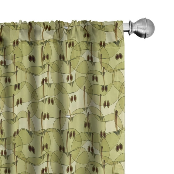 Ambesonne Fruits Curtains, Abstract Autumn Garden, Pair of 28"x63", Khaki Brown