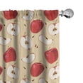 thumbnail image 1 of Ambesonne Fruits Curtains, Fresh Fruit Slices Pie, Pair of 28"x63", Cream Red Beige, 1 of 5