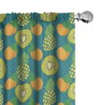thumbnail image 1 of Ambesonne Fruits Curtains, Kiwi Pineapple and Citrus, Pair of 28"x63", Pale Orange Mustard, 1 of 4