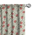 thumbnail image 1 of Ambesonne Fruits Curtains, Retro Strawberry Love, Pair of 28"x63", Eggshell Ruby Army Green, 1 of 5