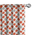 thumbnail image 1 of Ambesonne Fruits Curtains, Sketchy Style Apples Motif, Pair of 28"x63", Pale Grey Teal Scarlet, 1 of 5