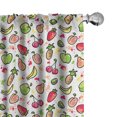 thumbnail image 1 of Ambesonne Fruits Curtains, Watercolor Pear, Pair of 28"x95", Peach Lime Green Red, 1 of 5