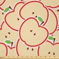 thumbnail image 1 of Ambesonne Fruits Fabric by the Yard Microfiber, Modern Illustration Fruit, 2 Yards, Apple Green Beige and Red, 1 of 2