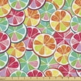 thumbnail image 1 of Ambesonne Fruits Fabric by the Yard Upholstery, Colorful Citrus Fruit Slices, 1 Yard, Multicolor, 1 of 5