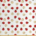 thumbnail image 1 of Ambesonne Fruits Fabric by the Yard Upholstery, Vibrant Fruit Slices, 3 Yards, Eggshell Red, 1 of 4