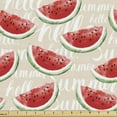 thumbnail image 1 of Ambesonne Fruits Fabric by the Yard Upholstery, Watercolor Watermelons, 1 Yard, Cream Red Jade Green, 1 of 5