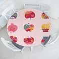 thumbnail image 1 of Ambesonne Fruits Fitted Round Tablecloth, Apple Pomegranate and Jar, 45"- 56" Diameter, Rose Pink Purple, 1 of 4