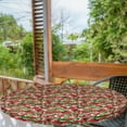 thumbnail image 1 of Ambesonne Fruits Fitted Round Tablecloth, Organic Garden Harvest, 36"- 40" Diameter, White Green and Red, 1 of 5