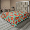 thumbnail image 1 of Ambesonne Fruits Flat Sheet, Tropical Papaya Slices Art, King Size, Dark Coral and Seafoam, 1 of 1