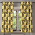 thumbnail image 1 of Ambesonne Fruits Grommet Curtain, Modern Pineapple Motif, 50" x 54", Earth Yellow White, 1 of 6