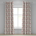 thumbnail image 1 of Ambesonne Fruits Grommet Curtain, Vibrant Fruit Slices, 50" x 84", Eggshell Red, 1 of 6