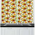 thumbnail image 1 of Ambesonne Fruits Kitchen Curtains, Autumn Harvest Season Theme, 55"x39", Burnt Sienna and Yellow, 1 of 2