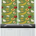 thumbnail image 1 of Ambesonne Fruits Kitchen Curtains, Avocado Apples Banana Lime, 55"x45", Green Multicolor, 1 of 1