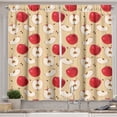 thumbnail image 1 of Ambesonne Fruits Kitchen Curtains, Fresh Fruit Slices Pie, 55"x45", Cream Red Beige, 1 of 3