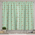 thumbnail image 1 of Ambesonne Fruits Kitchen Curtains, Malpighia Glabra Ornament, 55"x30", Burnt Sienna and Mint Green, 1 of 3