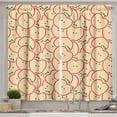 thumbnail image 1 of Ambesonne Fruits Kitchen Curtains, Modern Illustration Fruit, 55"x39", Apple Green Beige and Red, 1 of 3