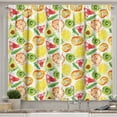 thumbnail image 1 of Ambesonne Fruits Kitchen Curtains, Paintbrush Plants, 55"x39", Yellow Orange Fern Green, 1 of 3
