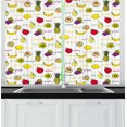 thumbnail image 1 of Ambesonne Fruits Kitchen Curtains, Summer Fresh Eating, 55"x39", Purple Yellow Ruby, 1 of 2