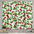 thumbnail image 1 of Ambesonne Fruits Kitchen Curtains, Summer Vibes Joyful, 55"x39", Red Fern Green White, 1 of 3
