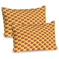 thumbnail image 1 of Ambesonne Fruits Pillow Sham 2 Pack, Engraved Style Apple Drawing, 36"x20", Dark Coral Mustard, 1 of 3