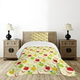 thumbnail image 1 of Ambesonne Fruits Quilted Bedspread Set 2 Pcs, Retro Country Kitchen, Twin Size, Green Red Yellow, 1 of 3